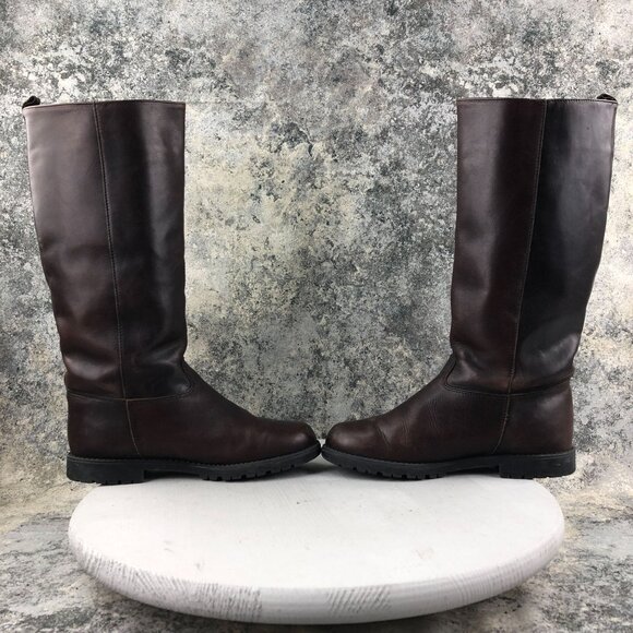 Eddie Bauer VTG Women's Size 8.5B Dark Brown Leather Knee High Tall Riding Boots - Picture 13 of 16